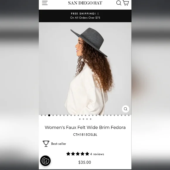 ⚡ FLASH SALE - Four Buttons by San Diego Hat Co. Fedora Hat - Picture 6 of 6